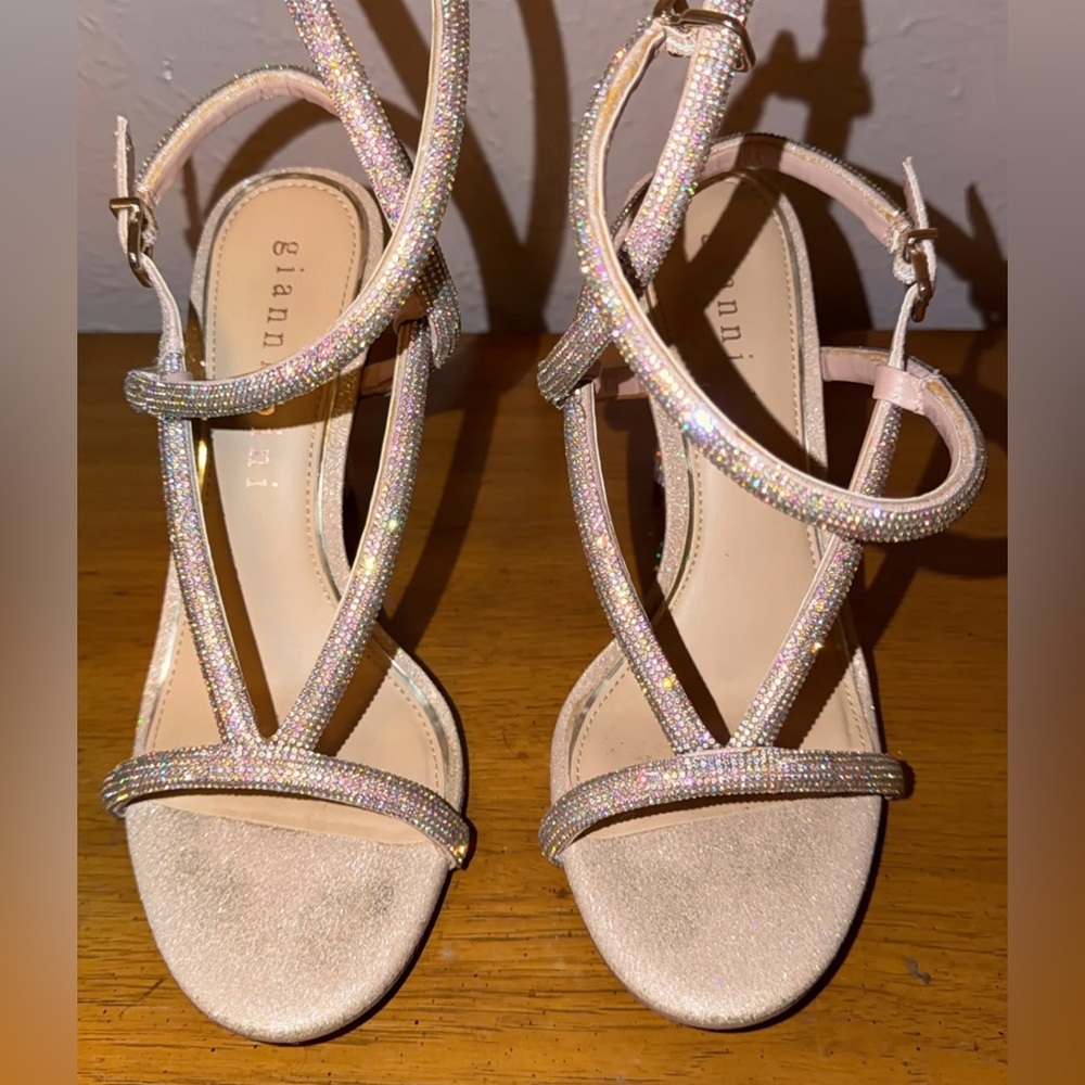 Gianni Bini rhinestone Strappy Heels - Champagne